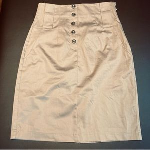 Side Zip Khaki Skirt